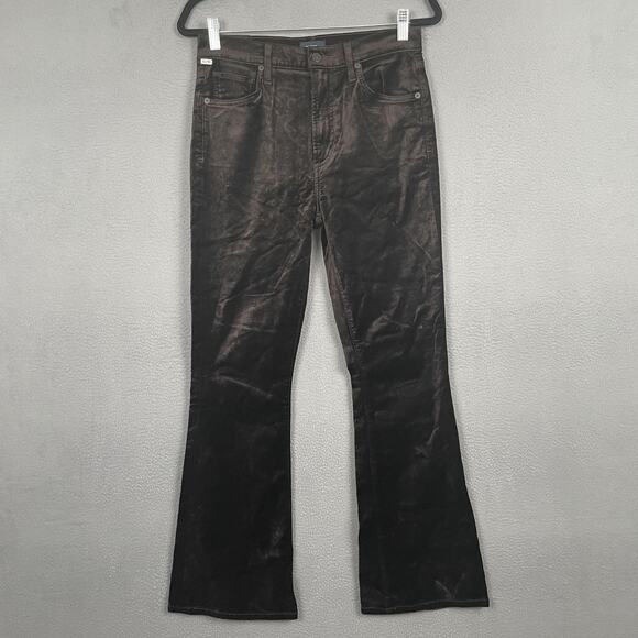 Citizens of Humanity Pants Womens 27 Brown Velvet Flare Lilah Made USA Stretch - Picture 1 of 12